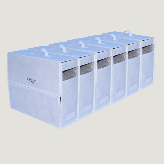 Family White Linen Organiser Set