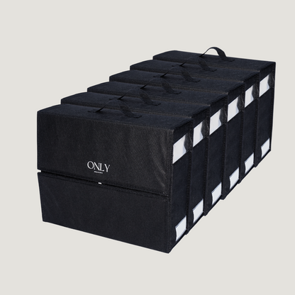 Family Black Linen Organiser Set