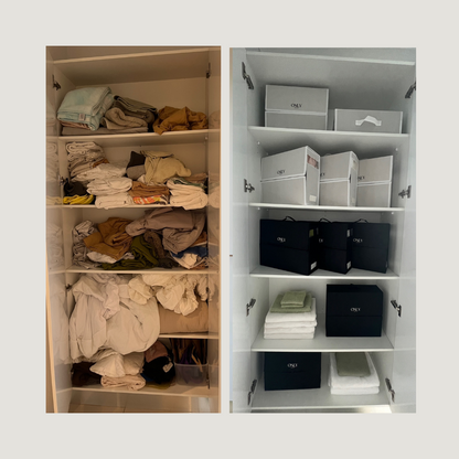 Twin White Linen Organiser Set
