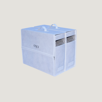 Twin White Linen Organiser Set