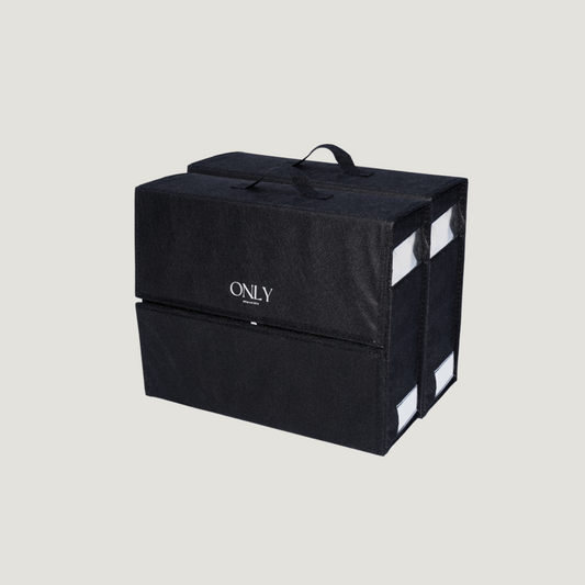 Twin Black Linen Organiser Set